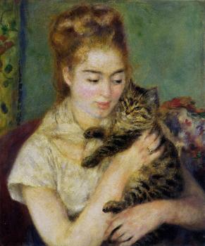 皮埃爾 奧古斯特 雷諾阿 Woman with a Cat 皮埃爾 奧古斯特 雷諾阿 Woman with a Cat